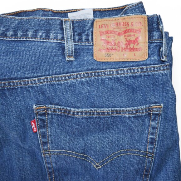 Levis 550 Relaxed Fit Tapered Leg Denim Jeans Men's Size 50x30 Stonewashed Blue - Picture 7 of 11